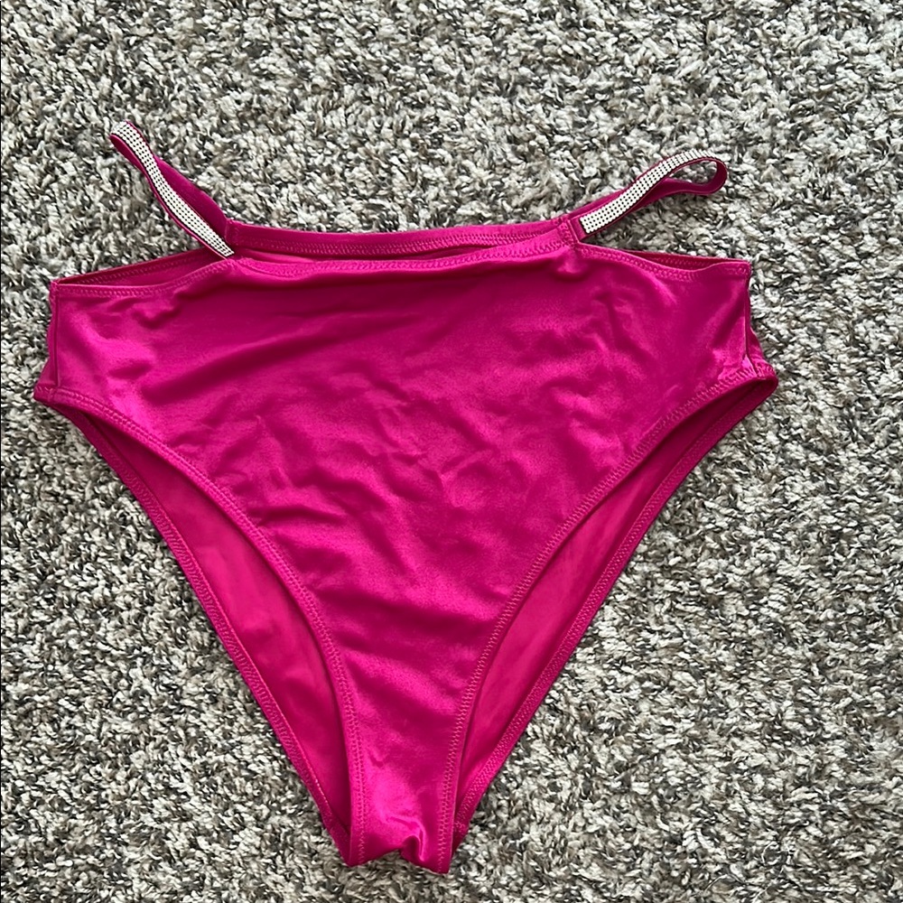 Victoria Secret High Waist Cheeky Hot Pink Bikini Bottoms Size Small